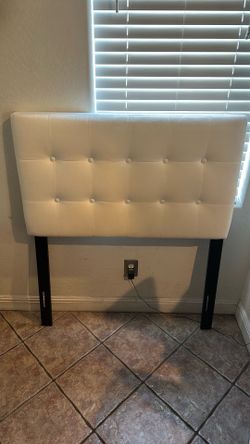 White Twin Headboard: Dorm Essentials