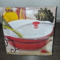 Caliente 10" covered casserole w/stand