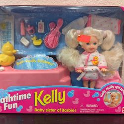 Bathtime Fun Kelly Baby Sister of Barbie 1995 NIB 14552 Vintage Mattel
