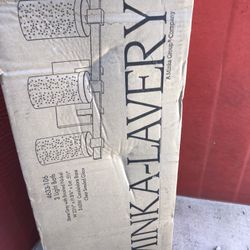 Brand new minka-Alavert 3 Light Bath Stoned gray with brush nickel 3 –60 W candelabra  Base With clear Glass 