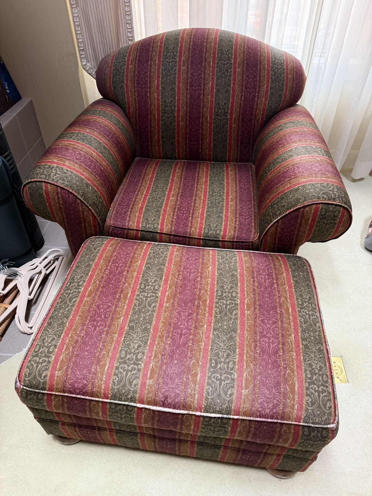 Upholstered  Armchair with storage Ottoman $59 OBO