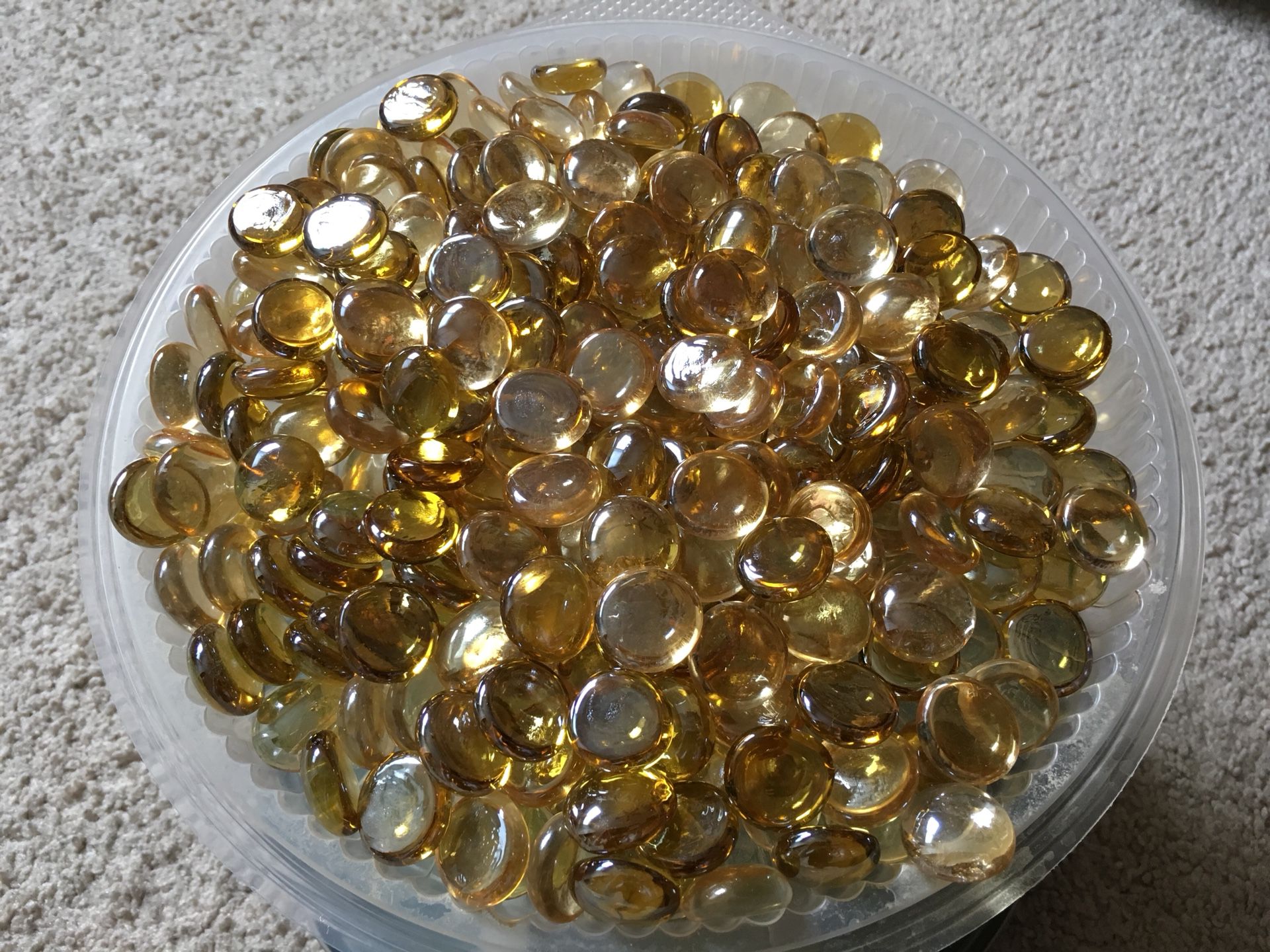 Decorative glass marbles - gold, yellow and light tones
