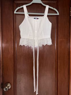 Katie J NYC, White Sleeveless Top, Cropped (size XS)