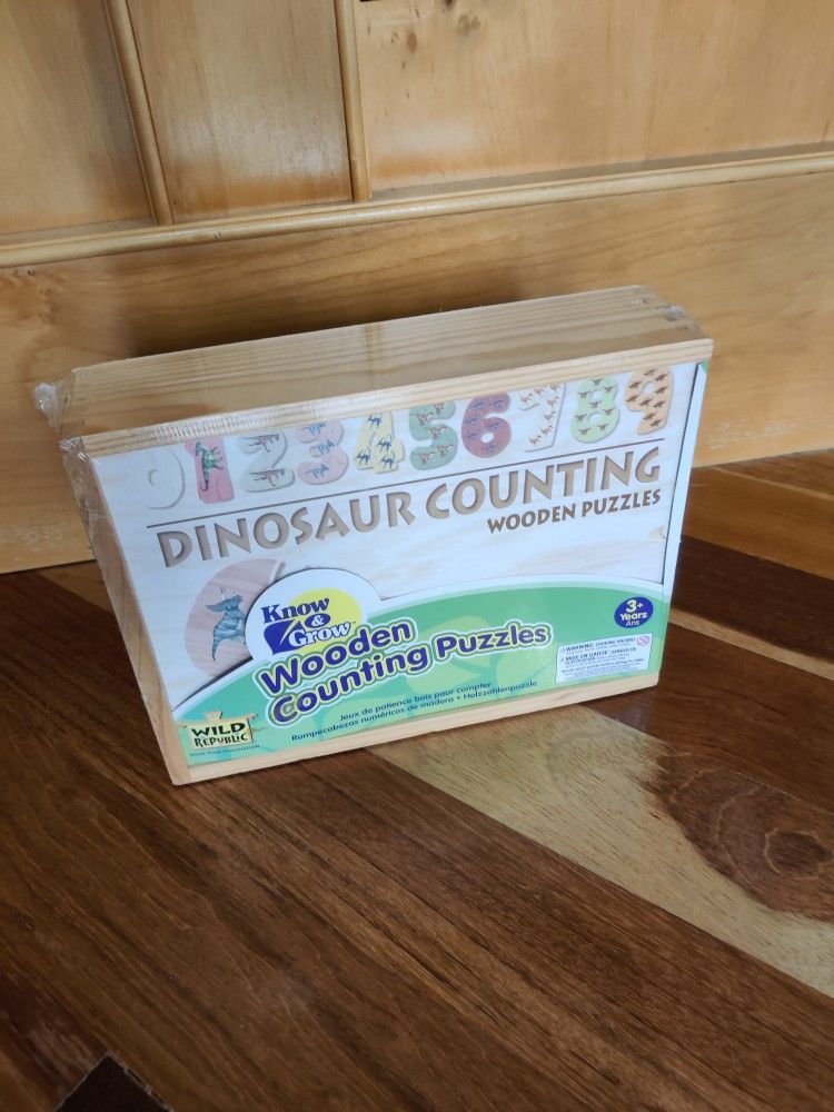 Dinosaur Counting Wooden Puzzle New