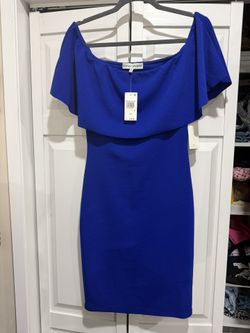 Royal Blue Off The Shoulder Dress