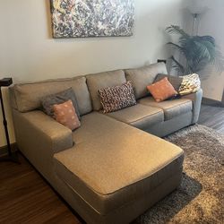 Like New Ashley Gray Large Couch With Chaise