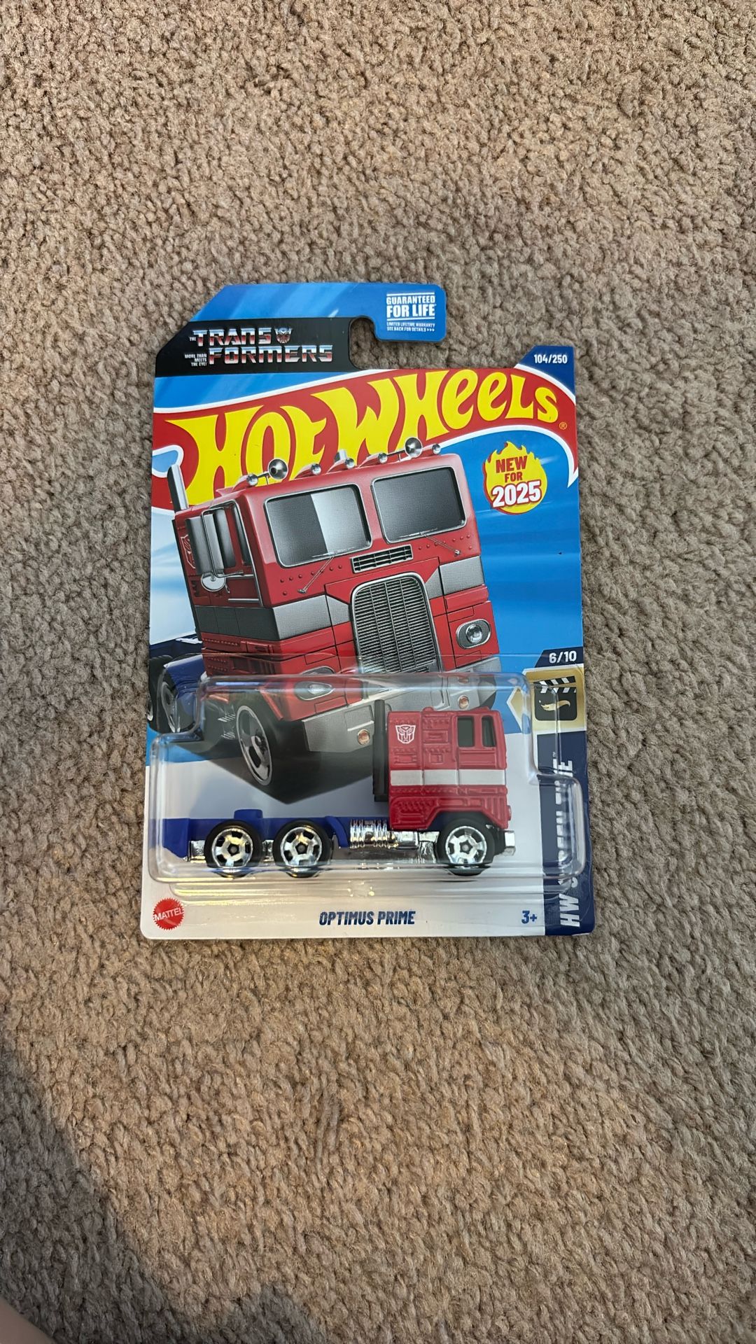 Hot Wheels 2025 Transformers Optimus Prime HW Screen Time #6/10 New 