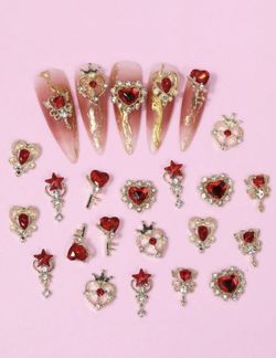 30pcs/Box Star Magic Wand Charm Nail Art 