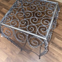 Antique Wrought Iron Square Top Table