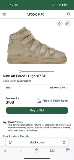 Nike Air Force 1 High ‘07 SP (Billie Eilish Mushroom) Size 7.5 Men
