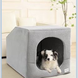 Hovicaed Indoor Dog House Large Sized Dog Tent with Covered Dog Bed 36x26in Enclosed Dog Cave Bed With Washable Removable Cover-Pet Orthopedic Egg-Cra