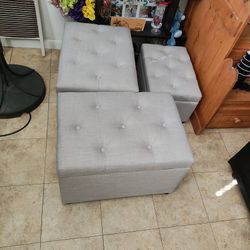2 Medium 1 Small Storage Ottoman 
