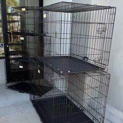 New In Box $30 To $70 24” 30” 36” 42” 48” Foldable Collapsible Dog Cage Crate Kennel $10 More Each Size Up With Removable Tray 