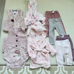 Adorable Baby Girl Cozy Bundle (9-12M & 12-18M) - 9 Pieces