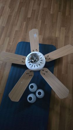 White ceiling fan 42" wingspan