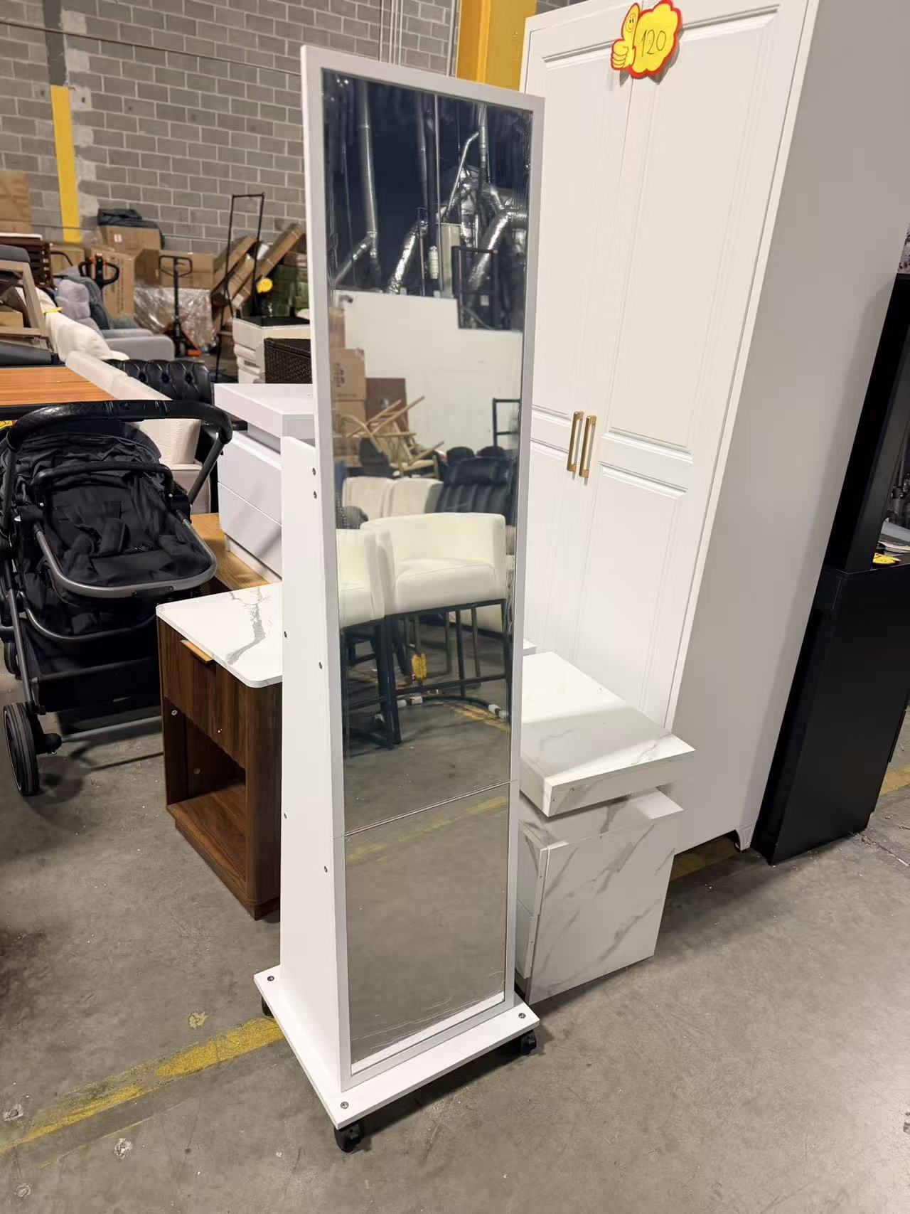 Rotatable mirror -white $70