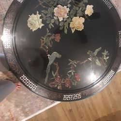 Stunning 1940 Chinese Black Laquer Table 