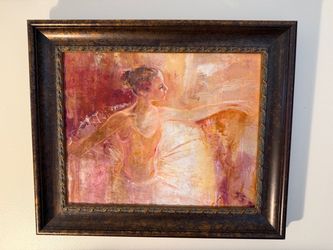 Wood framed wall painting