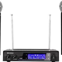 Wireless Microphone System Dynamic Handheld Microphones,150 Ft Operating Range,16 Hours Continuous Use,Ideal for Karaoke, Party, DJ, Church, Wedding, 