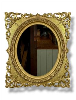 Antique Ornate Gold Gilded Gesso Mirror