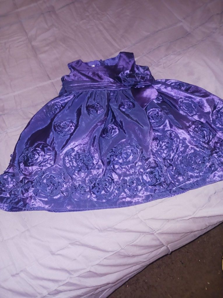 Fancy Girl Dress Size 18mos Nwot Dark Purple