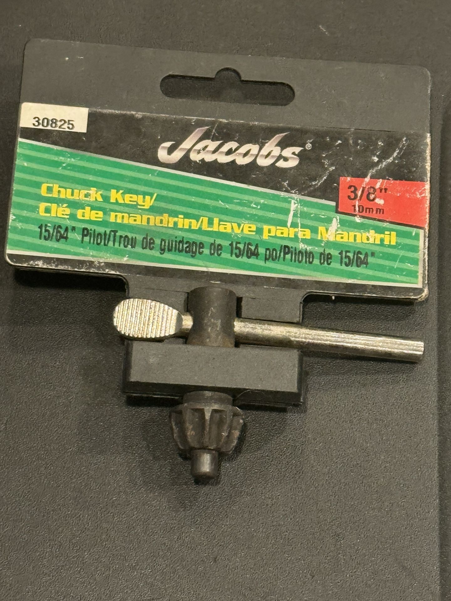 NEW! Jacobs® #30825 3/8” Chuck Key, 15/64” Pilot, Vintage USA Made