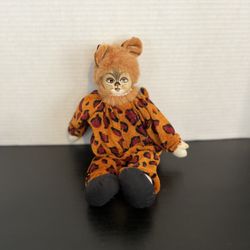 Vintage Porcelain Head Tiger Clown Doll Hand Painted