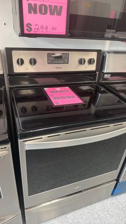 Used Whirlpool glass top range. 1 year limited warranty