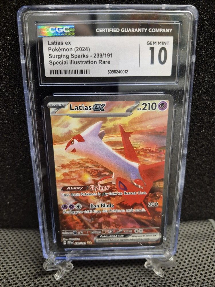 POKÉMON LATIAS EX SURGING SPARKS SPECIAL ILLUSTRATION RARE #239 GEM Mint 10