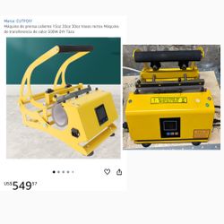 🔥 Máquina de Prensa Caliente para Vasos Rectos 