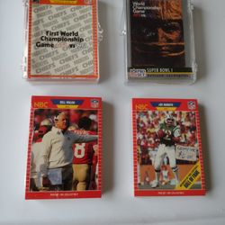 Football Proset 1989 Super Bowl Set 1-23, World Championship Set 1-24, Announcer Set 1-30.  6 Series 1 Packs See Below