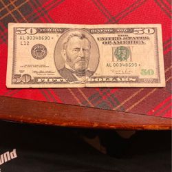 50 Dollar Bill With A Star Note