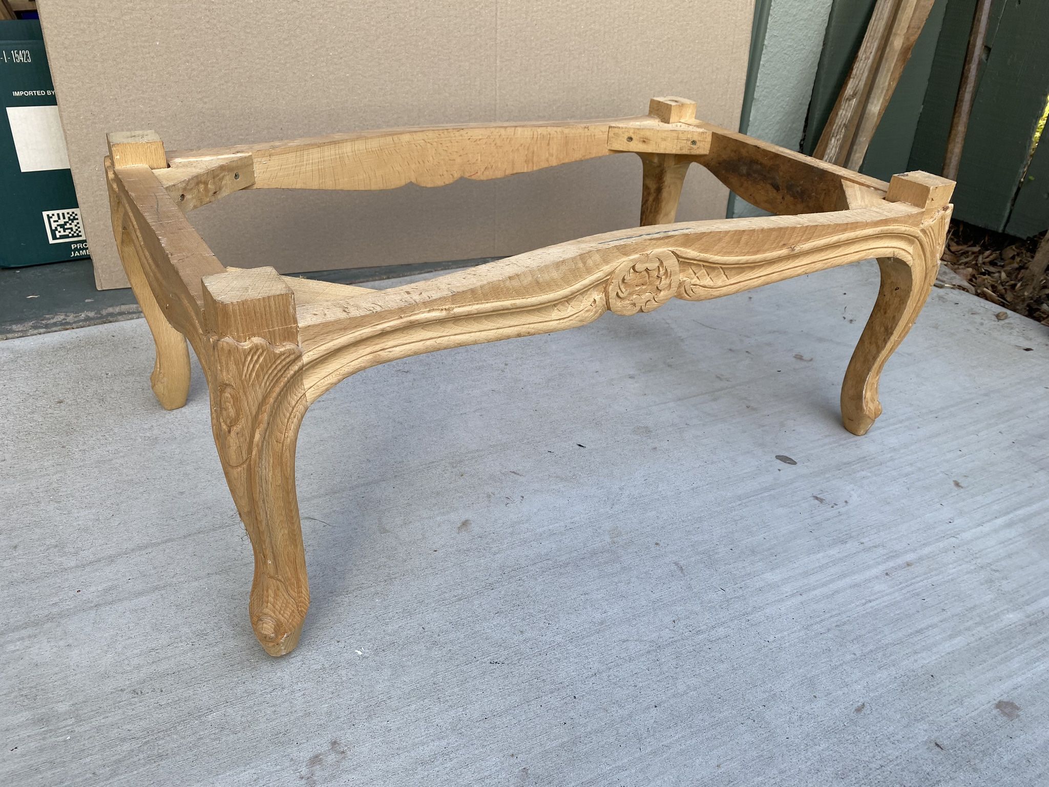 Hardwood French ottoman frame