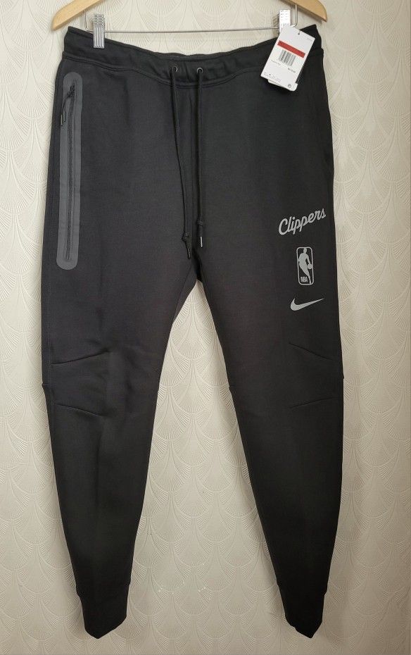 Nike NBA Los Angeles Clippers Basketball Mens Jogger Sweatpants Large Black NEW