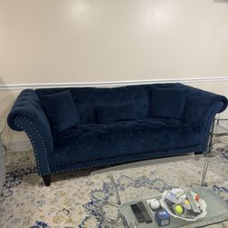 Blue Velvet Sofa