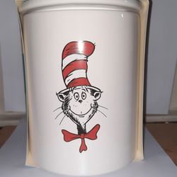 Dr Seuss White Ceramic Cookie Jar Cookie Included