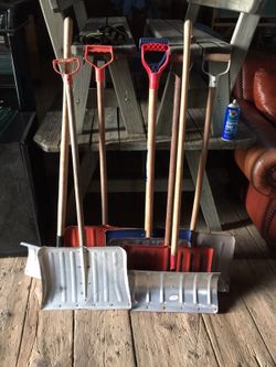 Snow shovels sold in sets of two for 10.00