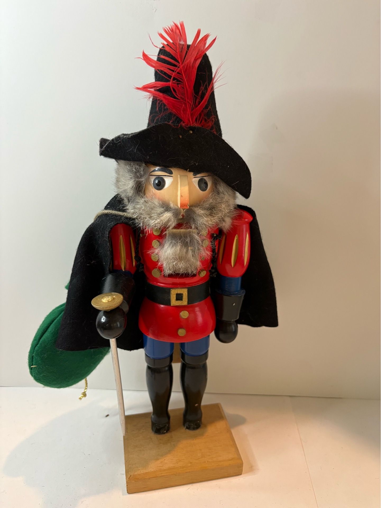 Nutcracker Village Musketeer 15"Wood Nutcracker Vintage 1997 AS-IS Damaged Shoes