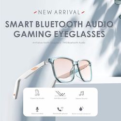 Smart Audio Glasses Blue Light Blocking Lenses Open Ear Speaker with Bluetooth Connectivity for Gaming Meeting Traveling Driving