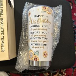 Birthday Flower Tumbler Mug 70Th