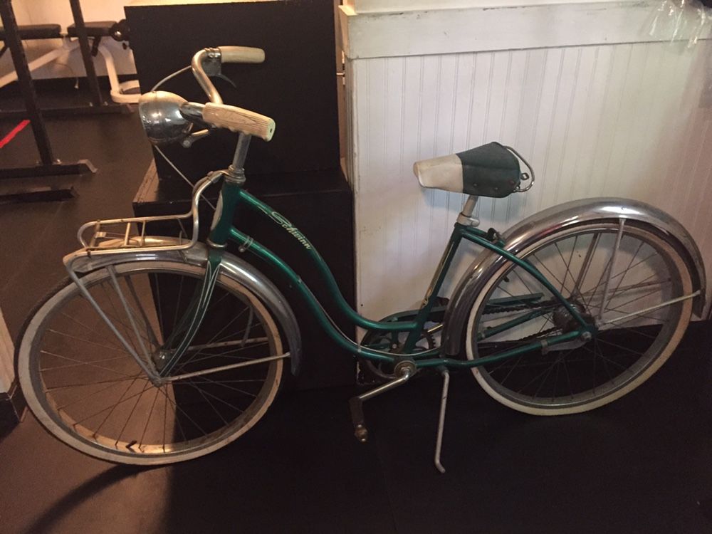 1957 Schwinn Corvette green bicycle - girls