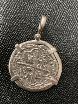 BIG Atocha silver coin pendant