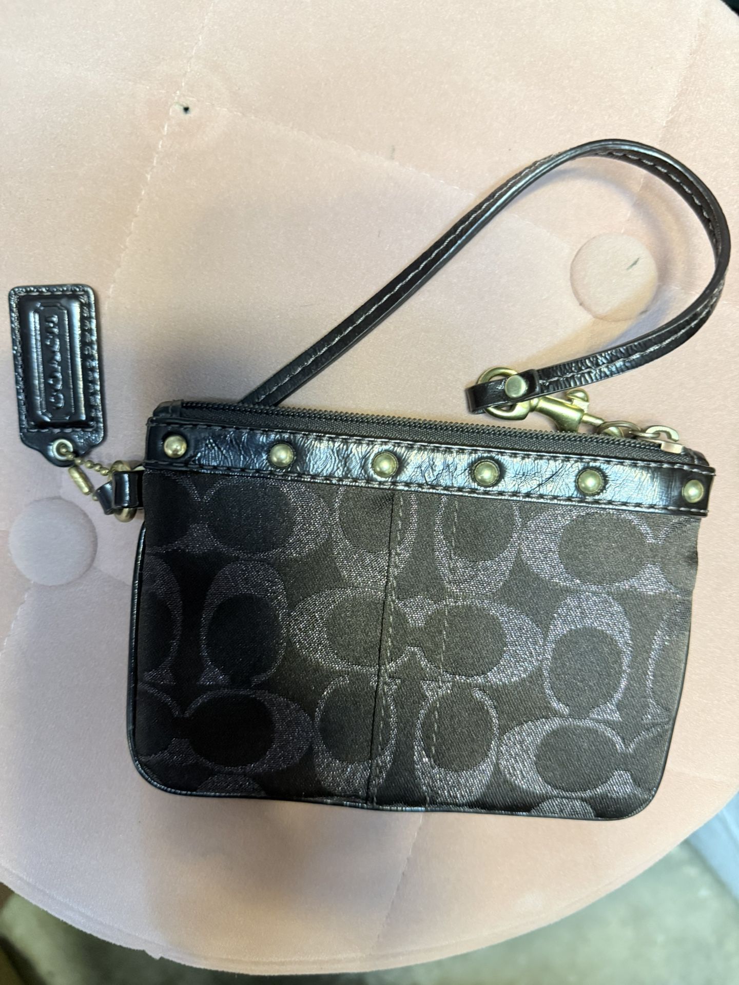 Chocolate Brown Coach Wristlet