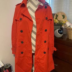 Bright Red Trench Jacket
