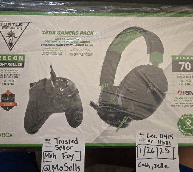 Turtle Beach Xbox Gamers Pack Featuring Recon 70 Gaming Headset & Recon Controller with Audio Enhancements – Licensed for Xbox Series X, Xbox Series S