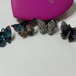 Butterflies Rings Band is elastic for all sizes 
