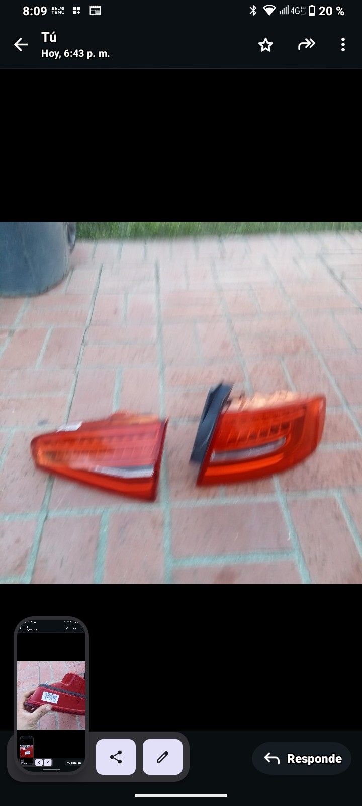 Audi S4, A4 2014 Back Left Rear Light