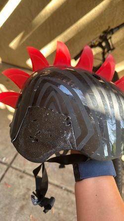 Broken but usable bike helmet