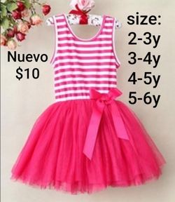New girl Pink and White Striped Tutu Dress