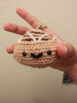 Crochet Cinnamon Roll Key Chain